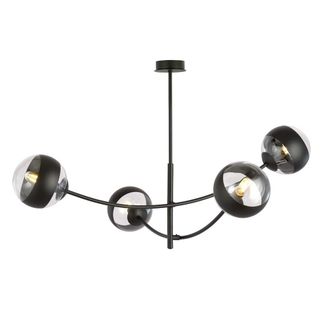 Wonderlamp L&aacute;mpara colgante orientable y 4 esferas transparentes negras
