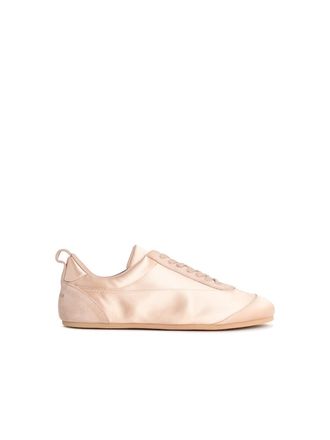 Jil Sander Etage Satin Sneakers With Ros&eacute; Suede Trim
