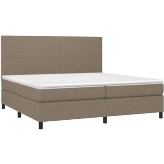 vidaXL Vidaxl - Cama Box Spring Con Colch&oacute;n Tela Gris Taupe 200x200 Cm