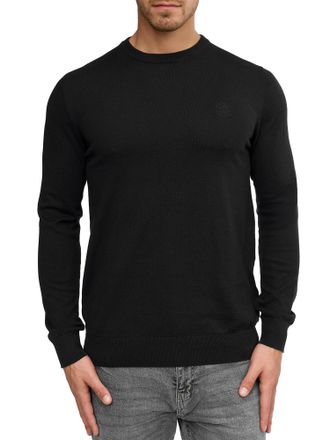 Indicode Rundhalspullover INDICODE Wildman, Herren, Gr. XXL, schwarz, Strick, Obermaterial: 80% Baumwolle, 20% Polyamid, unifarben, normal, Rundhals, Pullover 