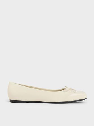 Charles & Keith Square-Toe Bow Ballet Flats