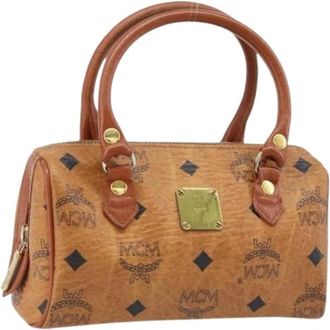 MCM Pre-owned Boston Bag - Dames - Vintage Mini Tas - Bruin - ONE Size - Leer - Vintage