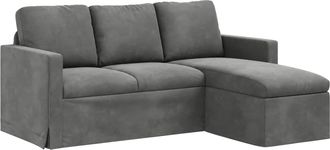 vidaXL Sof&aacute; Gris Oscuro 178 X 134 X 80 Cm Terciopelo Vidaxl