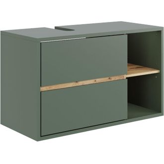 Vicco Mueble Bajo Lavabo Viola, Verde/artesano, 100 X 60 Cm Con 2 Cajones, Vicco