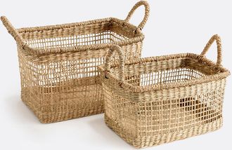 La Redoute Interieurs Set van 2 manden met handvatten, herbarium, Sola