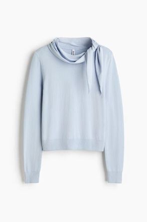 H&M Scarf-collar Jumper in Light Blue at Nordstrom, Size X-Small