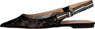 Steve Madden Womens Steve Madden Olsen Slingback Flats Black Lace OLSE02S1