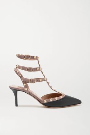 Valentino Garavani Décolleté In Pelle Bicolore Valentino Garavani Rockstud 65 - Nero