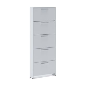 Dmora Zapatero Caspio, Zapatero, Armario De Entrada Multiusos, Zapatero, 69x17h187 Cm, Blanco - Dmora