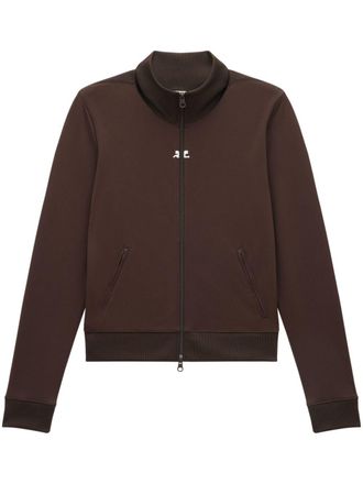 Courrèges Giacca sportiva con ricamo - Marrone