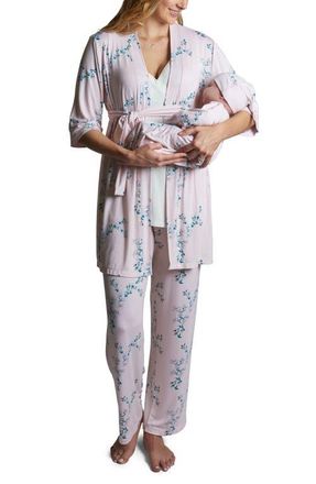 Everly Grey Analise During & After 5-Piece Maternity/Nursing Sleep Set in Lily at Nordstrom, Size Small