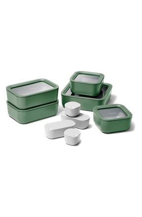 Caraway 17-Piece Food Storage Glass Container Set in Sage at Nordstrom