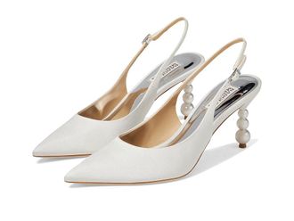 Badgley Mischka Beatrix High Womens Heels Soft White : 9.5 M, Leather