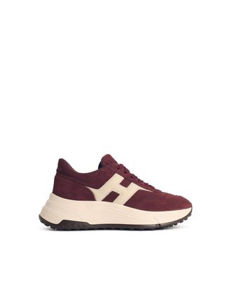 Hogan Hi Fi Wildleder-Sneaker in Burgunderrot