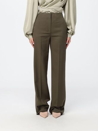 Hanita Pantaloni straight in cr&ecirc;pe a vita alta con tasche America