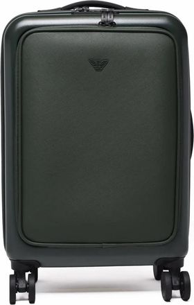 Emporio Armani Bottle Green Polyurethane Hard-Shell Trolley