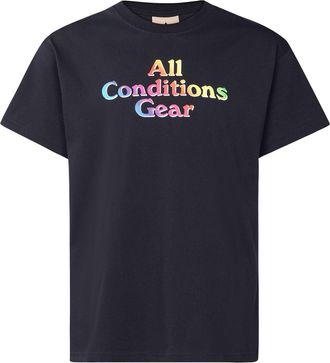 Nike x ACG Gradient Multi-Color Alphabet Printing Short Sleeve Black CV7548-010