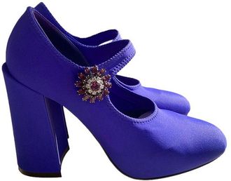 Dolce & Gabbana Purple Lycra Mary-Jane Pumps Size 38.5
