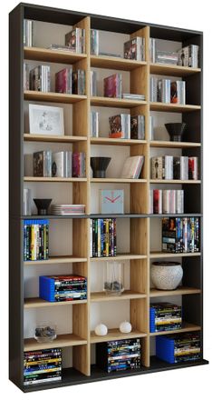 ebuy24 Ebuy24 - Estante De Madera Vcm De Pie Gabinete De Cd De Ahorro De Espacio Para 1080 Cd O 504 Dvd Dimensiones: Al. 181 X An. 102 X T. 23 Cm Estante De 