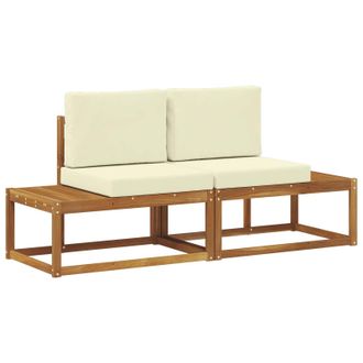 vidaXL Sof&aacute; De Esquina Exterior Con Coj&iacute;n 2 Pieza Natural Y Crema Vidaxl