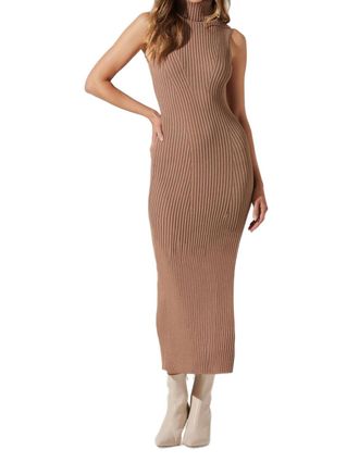 Astr Channary Sweater Dress In Chesnut