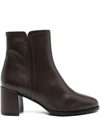 Evaluna 70mm zip-detail block-heel ankle boots - women - Calf Leather/Calf Leather/Rubber - 37 - Brown