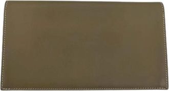 Herm&egrave;s Pre-owned Citizen Twill Long Wallet Leather - Dames - Vintage Accessoires - Beige - ONE Size - Leer - Vintage