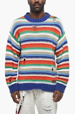 Dsquared2 Maglia Girocollo in Crochet Distressed Dsquared2