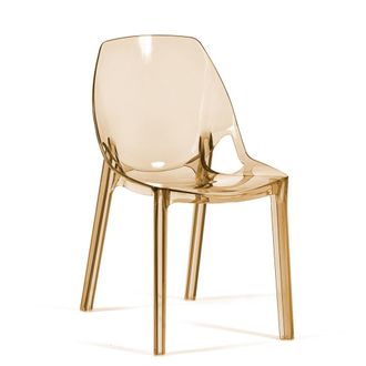 Siediti Fuori e Dentro Conjunto de 2 sillas en policarbonato champagne