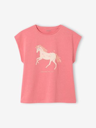 Vertbaudet M&auml;dchen T-Shirt mit Tierprint erdbeer