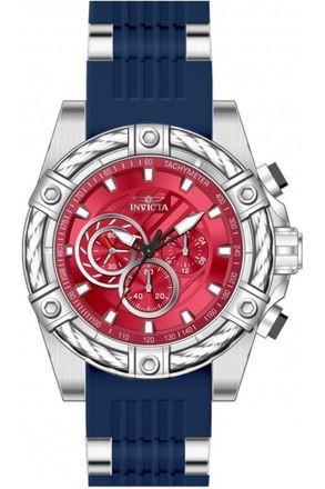 Invicta Bolt 49812 Heren Horloge - Quartz Uurwerk - Roestvrij Staal met rode Wijzerplaat - 52mm