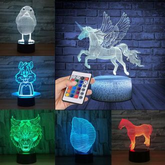 Trade Shop Trade Shop Traesio - Trade Shop - Lampada Led Rgb Acrilico Personalizado Efecto 3d Telecomando Decorativa Casa - -altura (h) Max 15 Cm