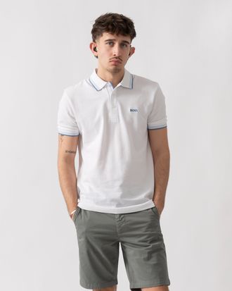 HUGO BOSS Mens Paddy Polo Shirt in White Cotton - Size X-Large