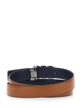 Ferragamo Reversible Grained Calfskin Belt - Brown