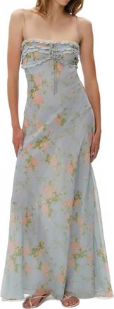 For Love & Lemons Natalie Maxi Dress In Blue Floral