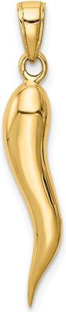 Diamond2Deal 10k Yellow Gold Large Italian Horn Pendant