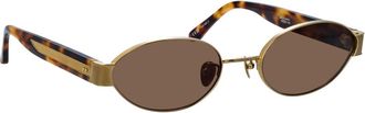 Linda Farrow Sadie Oval Zonnebril - unisex - Zonnebrillen - Veelkleurig - 53 MM - Accessoires
