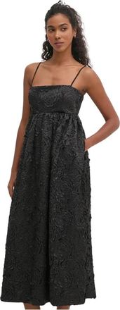 Stine Goya Ppya-Sud 0Ip Flared Midi Jurk - Dames - Casual kleedjes - Zwart - XS - Polyester - Kleedjes
