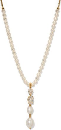 Nadri Madrid Freshwater Pearl Y-Necklace in Gold at Nordstrom