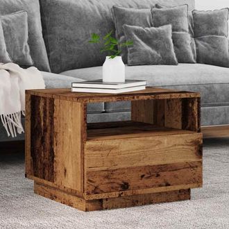 vidaXL Tavolino Da Salotto Con Luci Led Legno Antico 50x49x40 Cm - Vidaxl