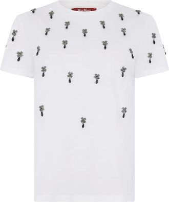 Max Mara Pontile verfraaid katoenen T-shirt - Wit