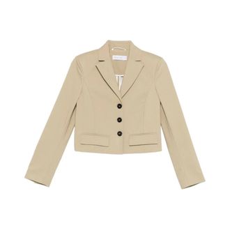 Patrizia Pepe Dames, Jassen, Beige, Maat: S Katoen