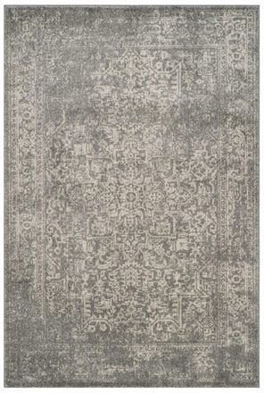 Safavieh Alfombra transicional de polipropileno plata/blanco, 155 x 229 cm