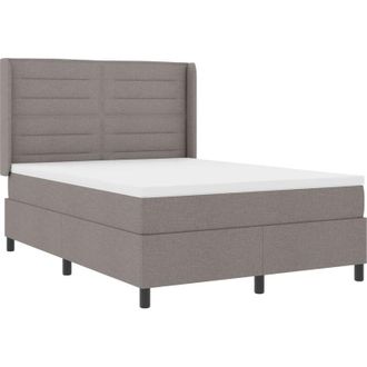 vidaXL Box Spring Bed with Mattress Taupe 140 x 190 cm Fabric vidaXL