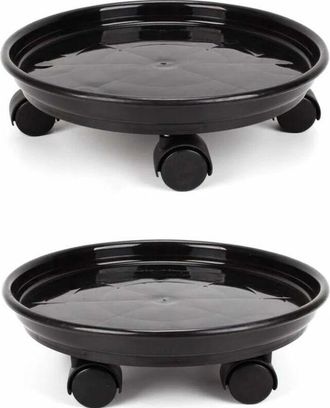 OEM Juego De 2 Soportes Para Plantas, Soportes Redondos Para Macetas Con Ruedas, Carro Rodante Resistente Con Ruedas Universales Para Uso En Interiores O 