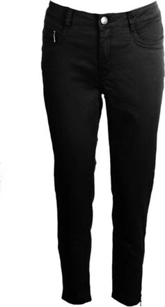 C.Ro Zwarte Ritsdetail Suzanne Broek - Dames - Slim Fit Broeken - Zwart - XS - Katoen - Broeken