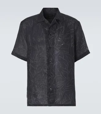 Brioni Printed linen bowling shirt