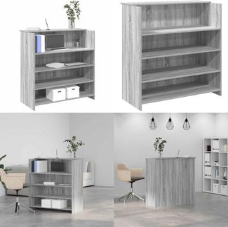 vidaXL Banco Reception Grigio Sonoma 100x50x103,5 cm Legno Multistrato - Banco reception - Banco reception in legno