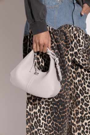 Ganni Light Grey Eco Leather Tote Bag, Womens, Grey
