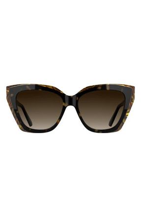 Kendra Scott Katherine 56mm Gradient Cat Eye Sunglasses in Dark Tortoise/Tiger Eye at Nordstrom